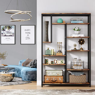 TribeSigns Tribesigns Bookshelf, 9Open Shelf Industrial Etagere Bookcase