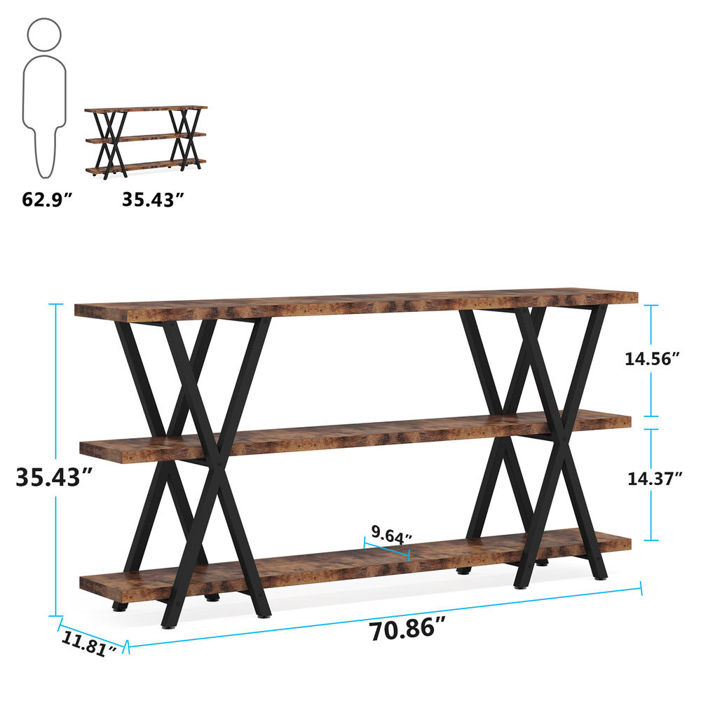 TribeSigns Narrow Long Sofa Table with Storage for Entryway, Living Room, 70.8 Inch