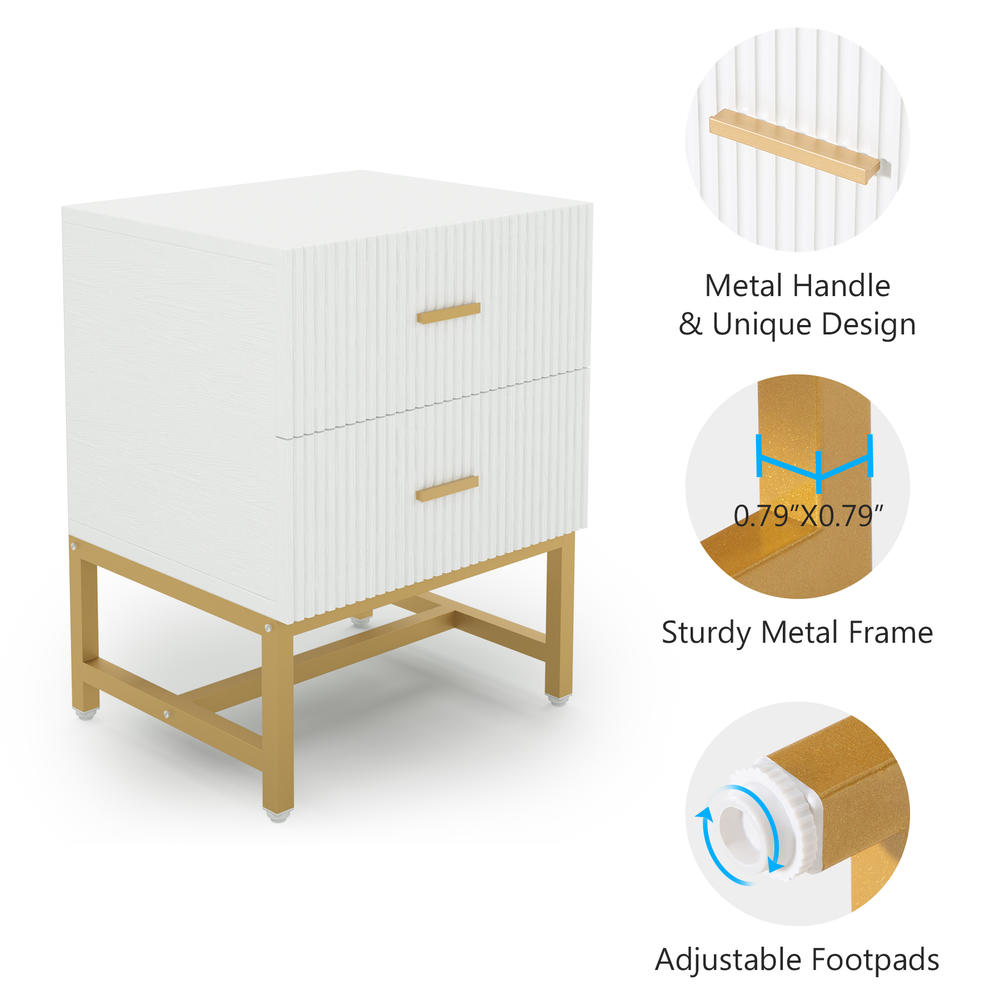 Tribesigns Modern Night Stands Bed Side Table with Storage Cabinet End Table Side Table for Living Room, Bedroom Furniture