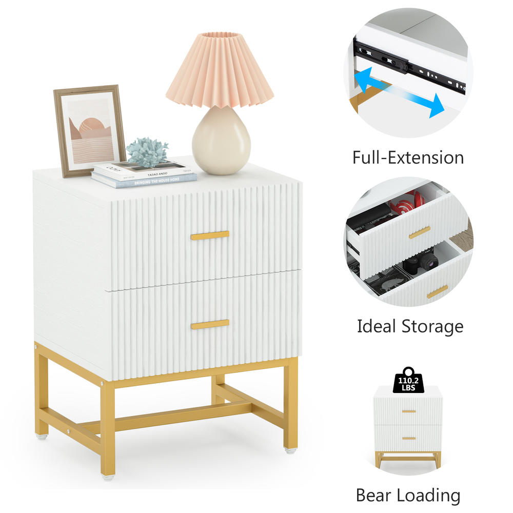 Tribesigns Modern Night Stands Bed Side Table with Storage End