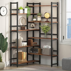 Tribesigns 70.8? Corner Bookshelf, 8-Tier Industrial Bookcase with Metal Frame for Open Storage
