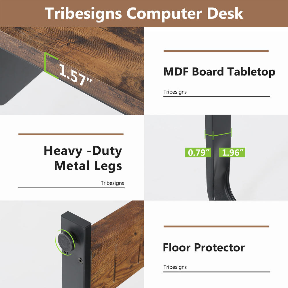 Tribesigns Computer Desk with Drawers, 59 Inch Executive Office Desk with File Drawer