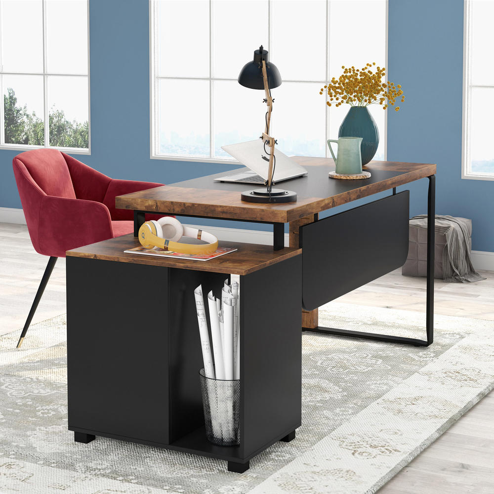 Tribesigns Computer Desk with Drawers, 59 Inch Executive Office Desk with File Drawer