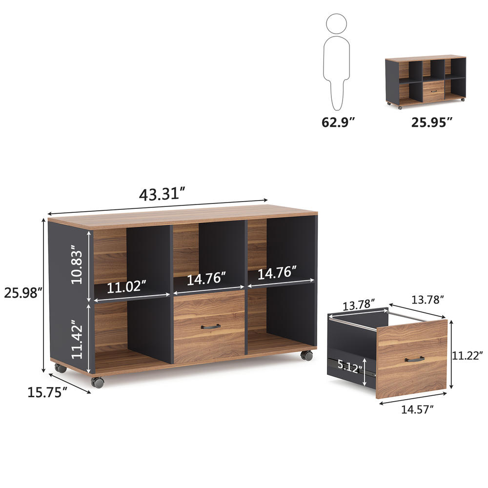 Tribesigns Wood 2 Drawers Lateral File Cabinets