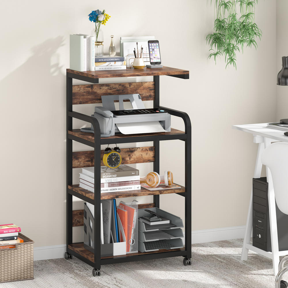 Tribesigns 4-Shelf Mobile Printer Stand with Storage Shelves