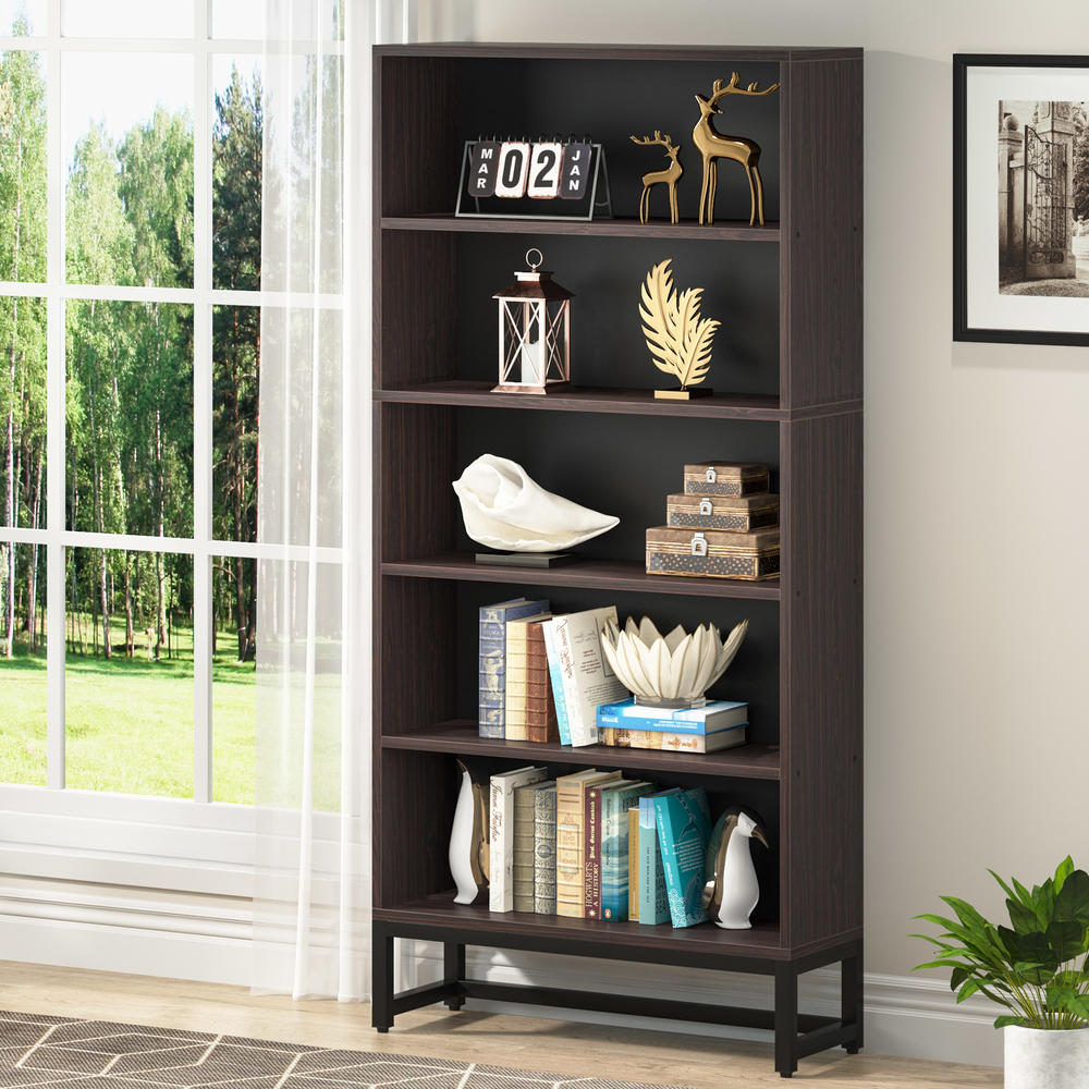 Tribesigns 70.8” Large Bookcases Organizer with 5-Tier Storage Shelves