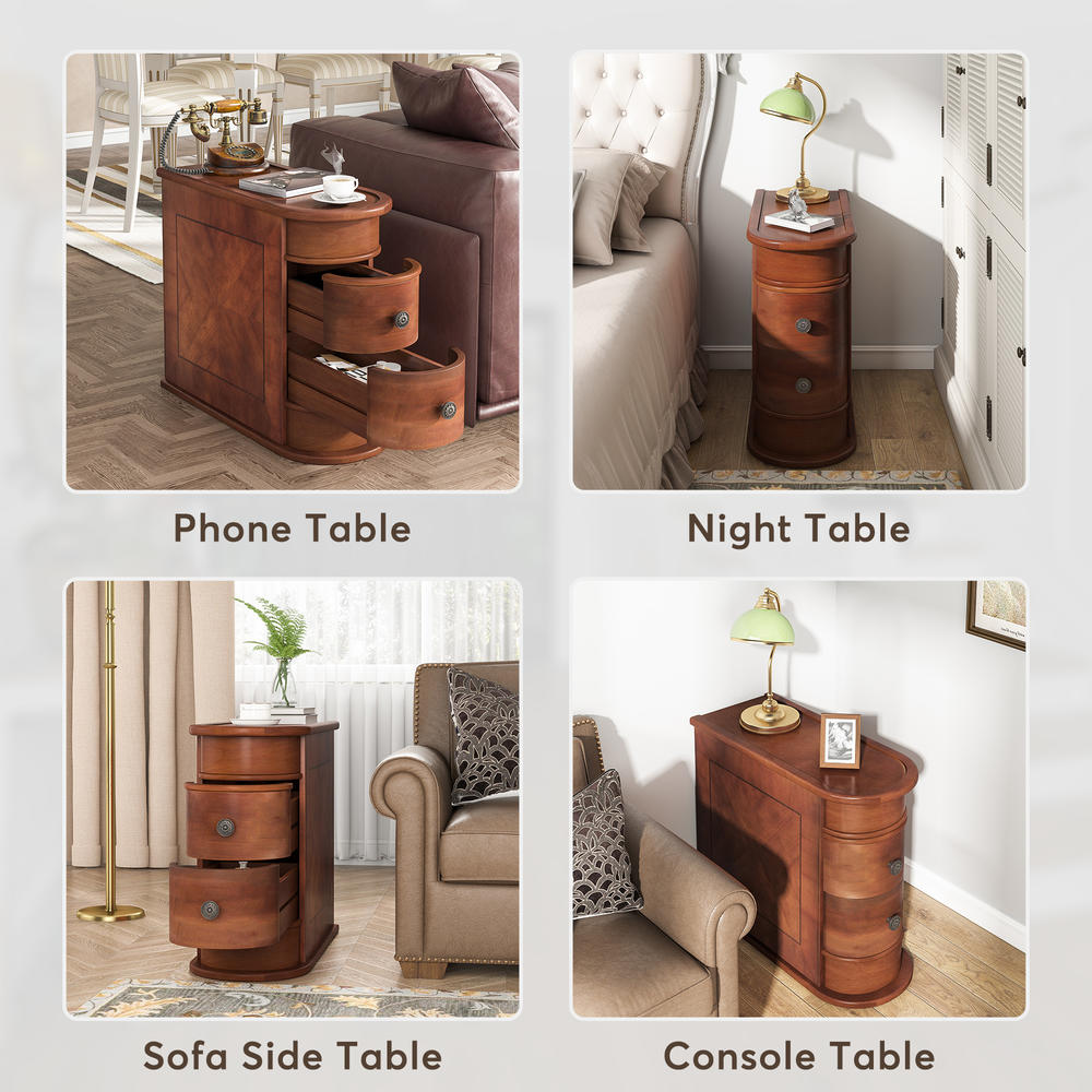 Tribesigns End Table, Sofa Side Table with Storage No Assembly Required