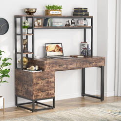 Tribesigns Computer Desk with 4 Drawers and Hutch
