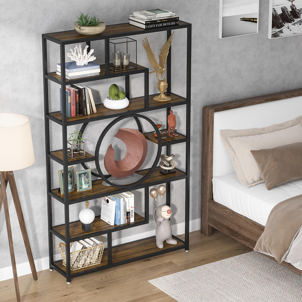 Tribesigns 72’’ Bookshelf Bookcase, 7-Tier Tall Etagere Book Shelves, Industrial Book Shelf