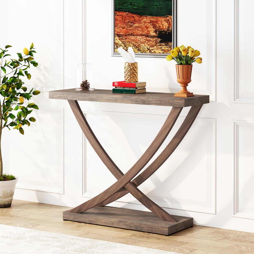 Tribesigns 35 inch Console Table, Industrial Rustic Entryway Table for Hallway