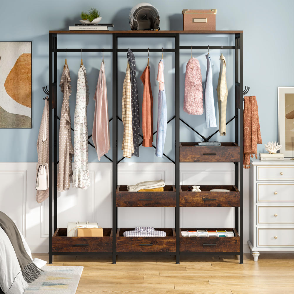 TribeSigns Tribesigns Heavy Duty Freestanding Closet Organizer with 6 ...