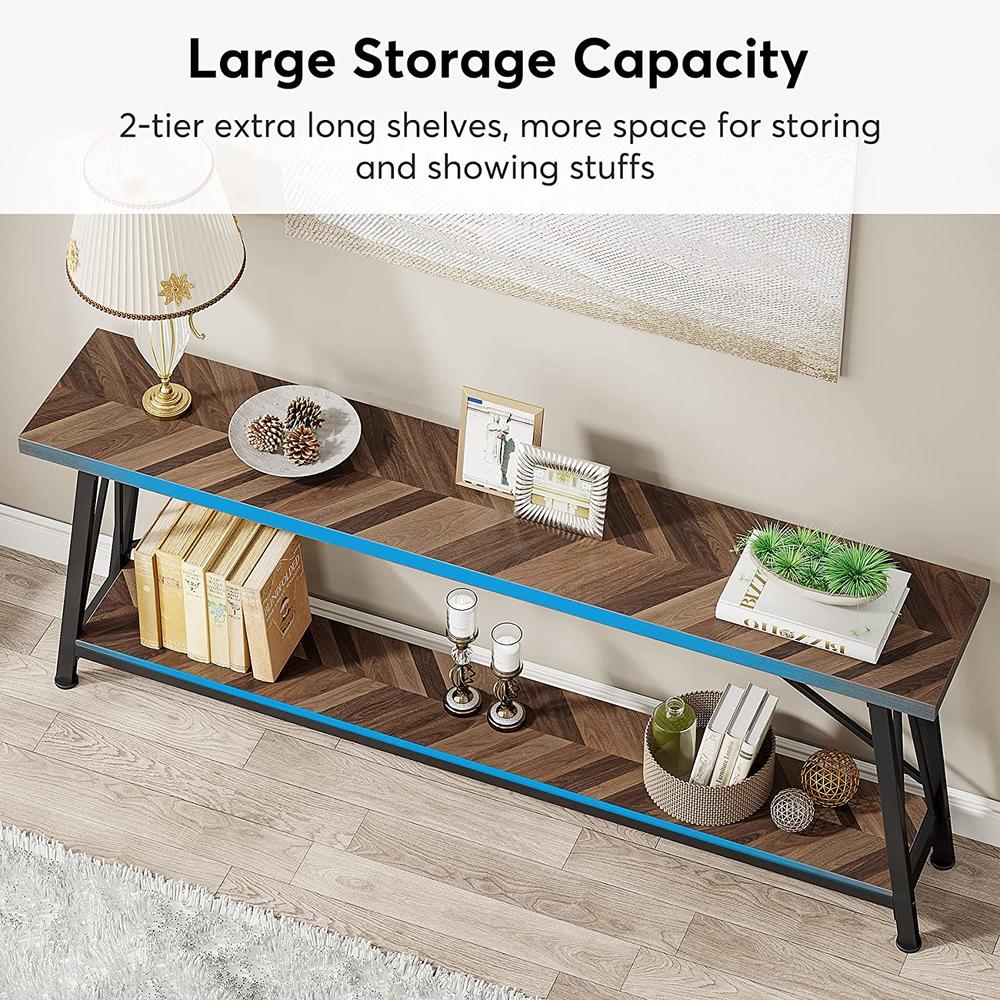 Tribesigns 70.9 Inches Extra Long Sofa Table Behind Couch, Industrial Entry Console Table for Hallway, Entryway, Living Room