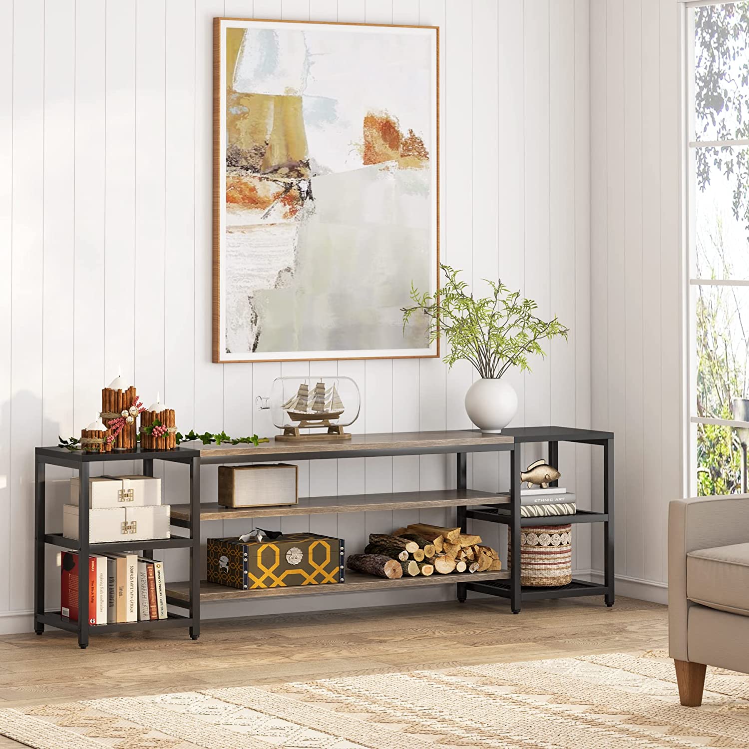 Tribesigns 78 Inch TV Stand for TVs up to 85 Inch, Media Entertainment