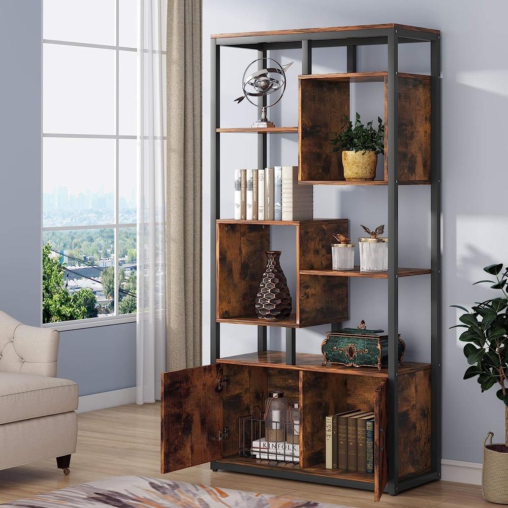 Tribesigns Vintage Bookcase with Door