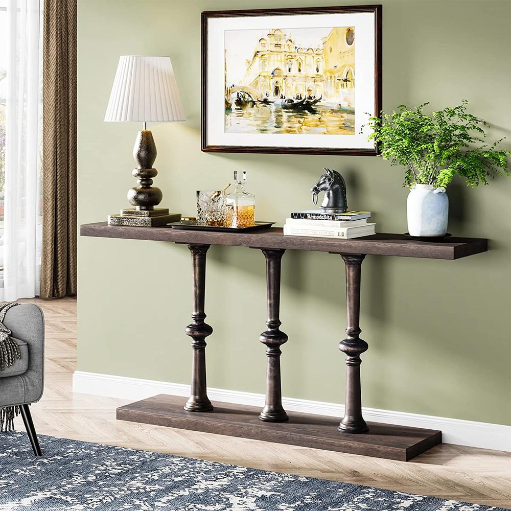 TribeSigns Tribesigns Narrow Wood Console Table Farmhouse 63” Console Table Extra Long Skinny