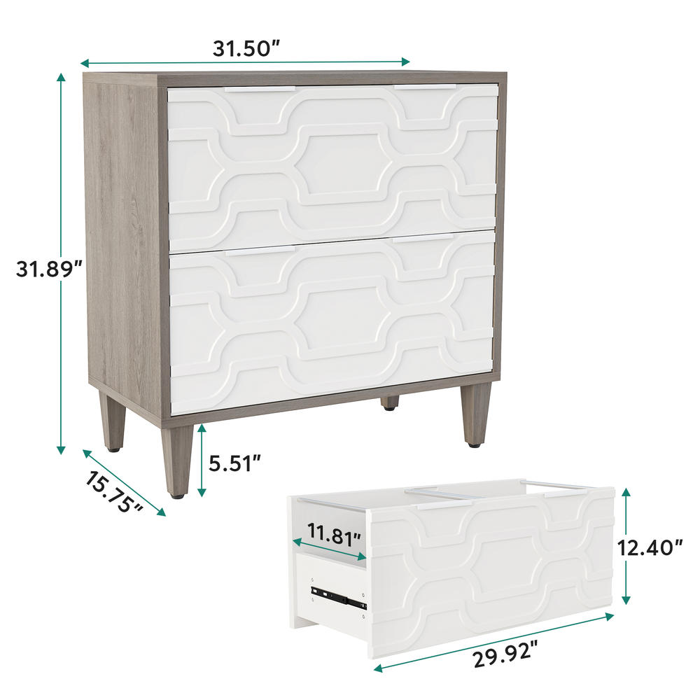 Tribesigns 2-Drawer File Cabinet, Lateral Filing Cabinet for A4/Letter/Legal Size, Office Storage Cabinet Printer Stand