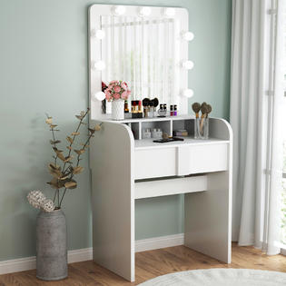 TribeSigns Tribesigns Vanity Table Set with Lighted Mirror
