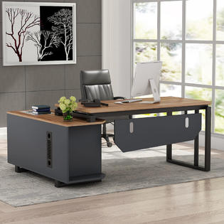 TribeSigns Tribesigns L-Shaped Desk with File Cabinet, 55 Inch ...