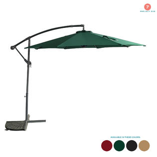 El1001 Project One 10ft Patio Offset Cantilever Umbrella Market Umbrellas Outdoor Umbrella With Crank Cross Base For Garden