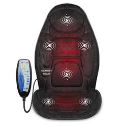 Snailax Back Massage Seat Cushion, Memory Foam Pad, 5 Massage Modes & 2 Heat Settings, Seat Massager for Office Chair,Home Use
