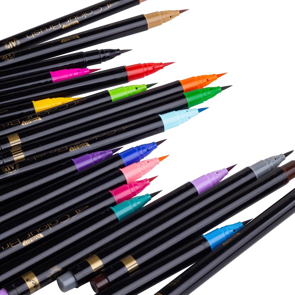Hibiscus Collective Art Supplies Watercolor Brush Pens | 20 Colors | Watercolor Pad | Ideal Calligraphy Pens | Journal | Sketchbook | Watercolor Pen Set |...