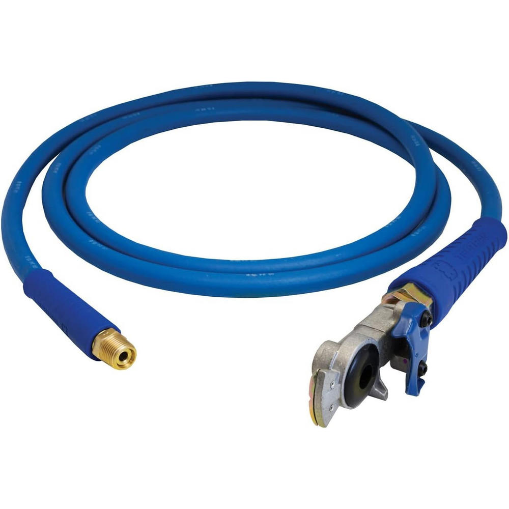 Tectran Color-Coded Straight Air Line Hose Assembly w/ FLEXGrip-HD, Installed Aluminum Gladhands, Red & Blue Set  - 15' Length
