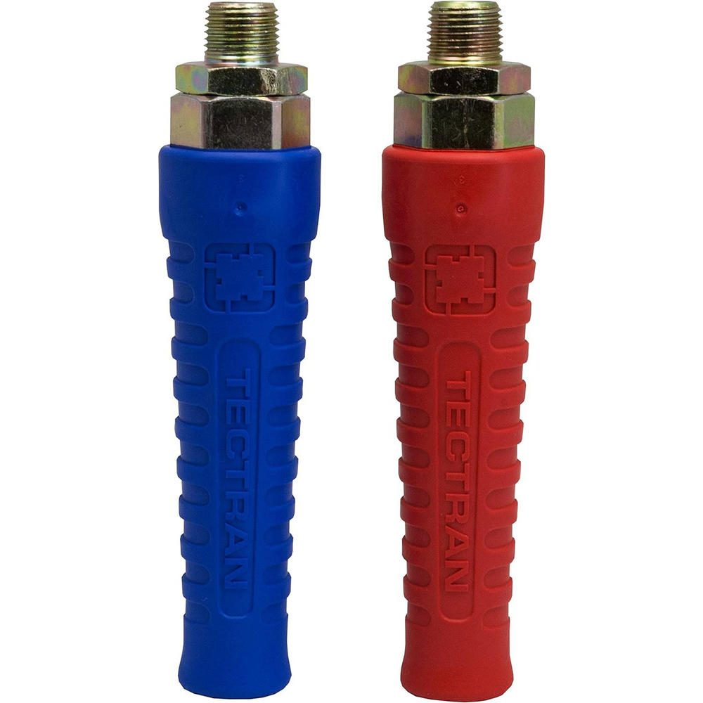 Tectran Color-Coded Straight Air Line Hose Assembly w/ FLEXGrip-HD, Installed Aluminum Gladhands, Red & Blue Set - 12' Length