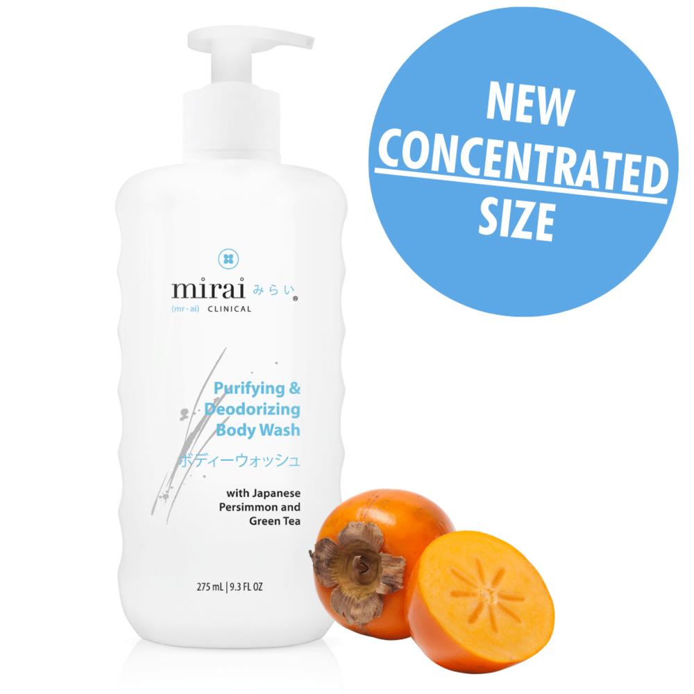 Mirai Clinical Persimmon Body Wash - Skin Renewing Purifying & Deodorizing with Natural Persimmon & Green Tea Extract