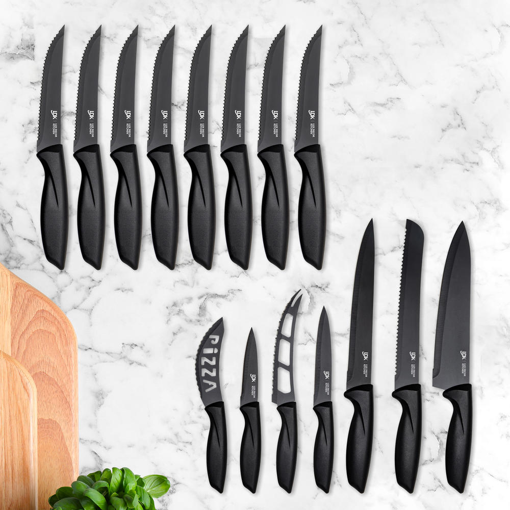 Lux Decor Collection 7/8/15 Piece Knife Set, Knives Set Professional Cutlery Kitchen Knife Set of 15