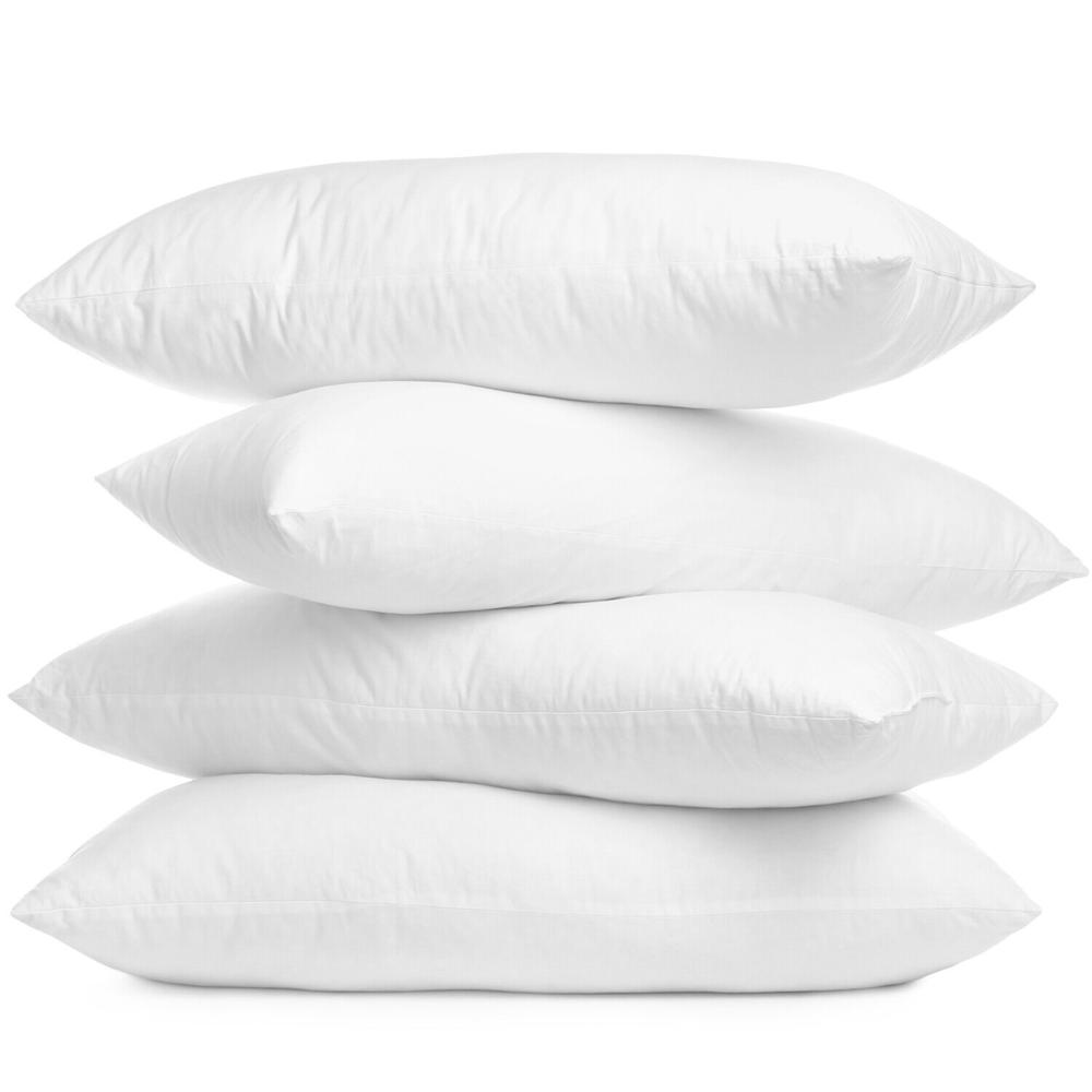 Lux Decor Collection Pack of 4 Throw Pillow Insert - Comfortable, Machine Washable  Cushions - Indoor/Outdoor Decorative Cushion