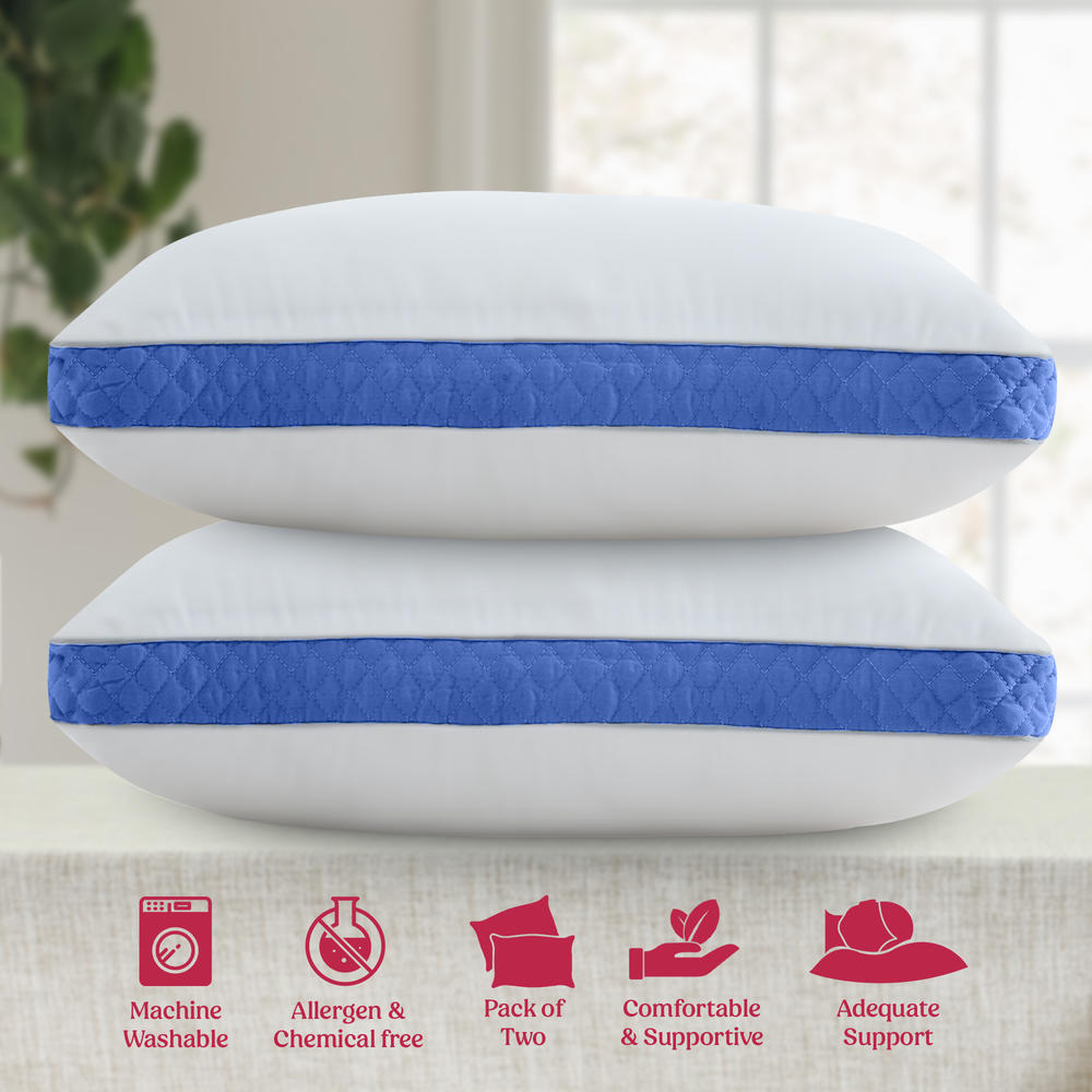 Lux Decor Collection Bed Pillows Set of 2 Polyester filling Bed Rest