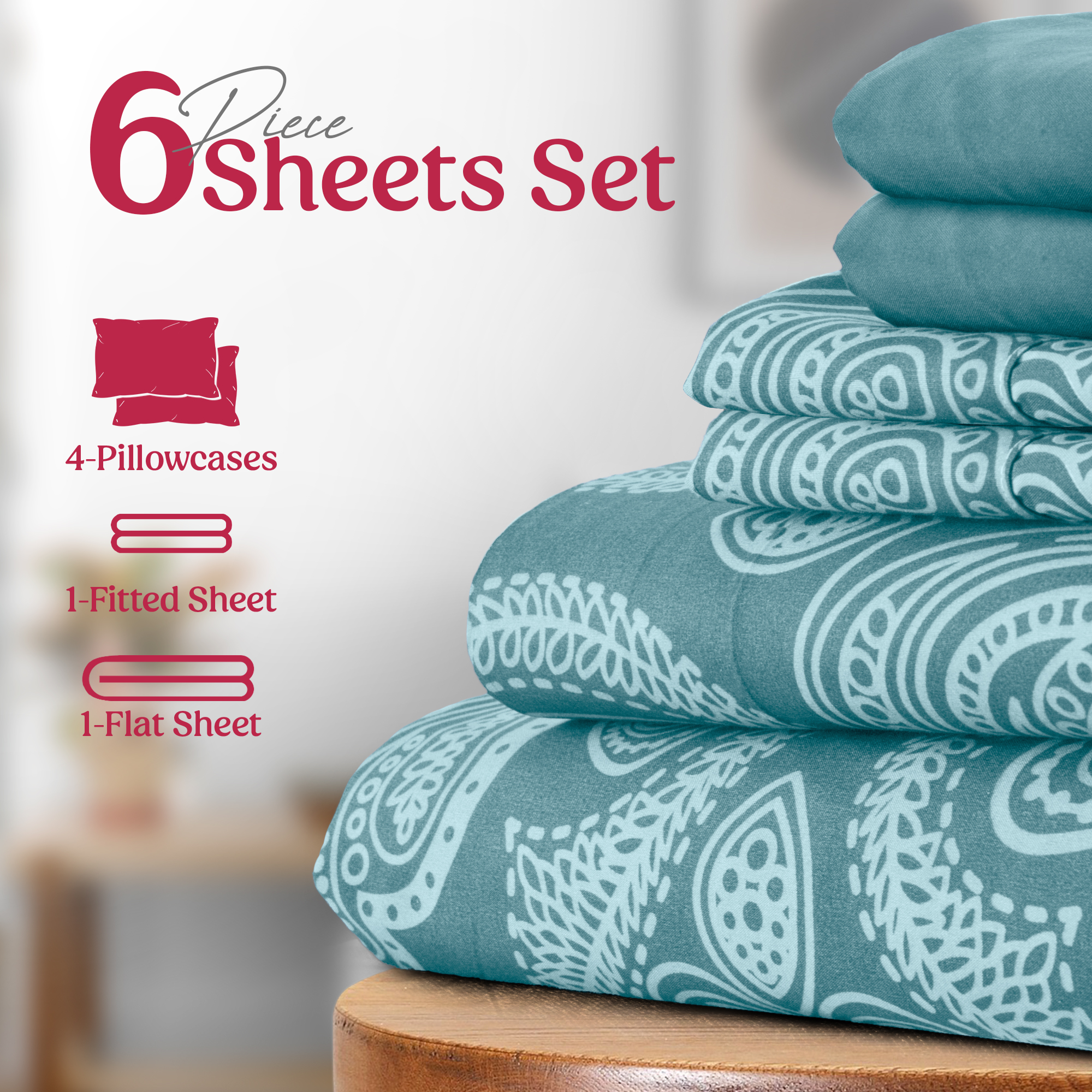 Brushed Fitted Sheet Soft Comfortable Geometric Pattern - Temu