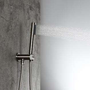 shower homary mounted rain system contemporary brushed rainfall nickel brass solid round head modern zoom handheld