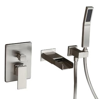 Homary Contemporary Wall Mount Solid Brass Waterfall Bathtub