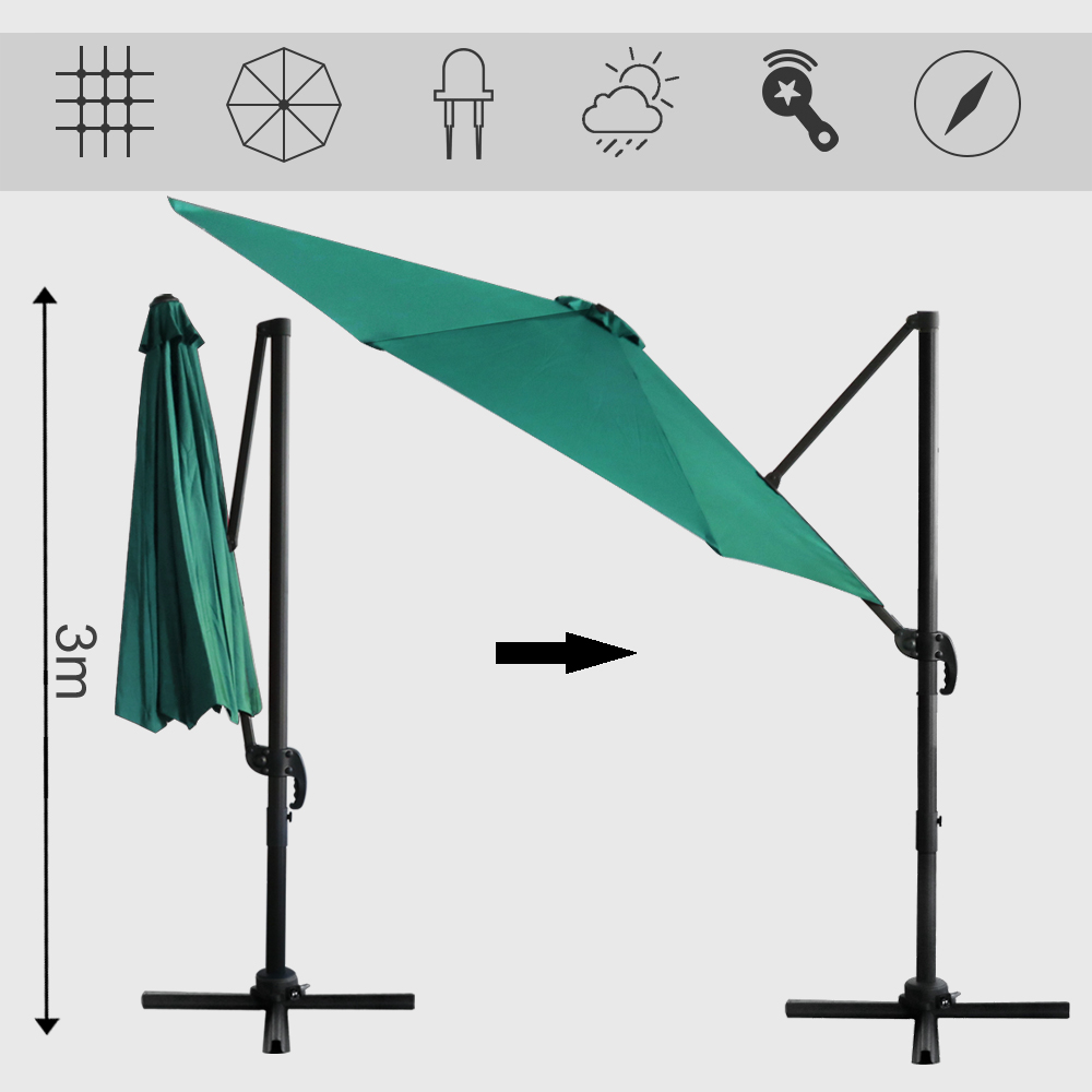 bigtree BTUMBRELLA10FTODG Umbrella Side Standing Offset 360° Outdoor