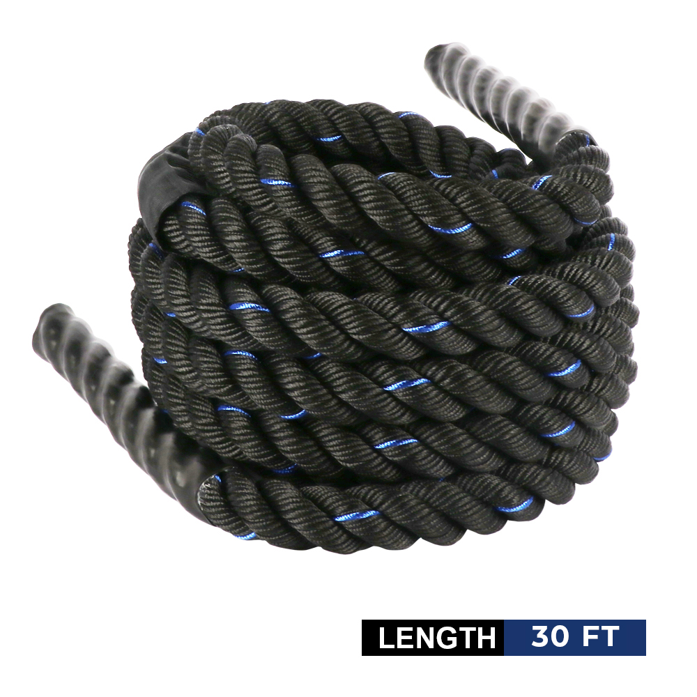 BIGTREE Battle Rope Poly Dacron 1.5 in Diameter 30 ft Length, Training Rope with Protective Sleeve Weighted Training Rope