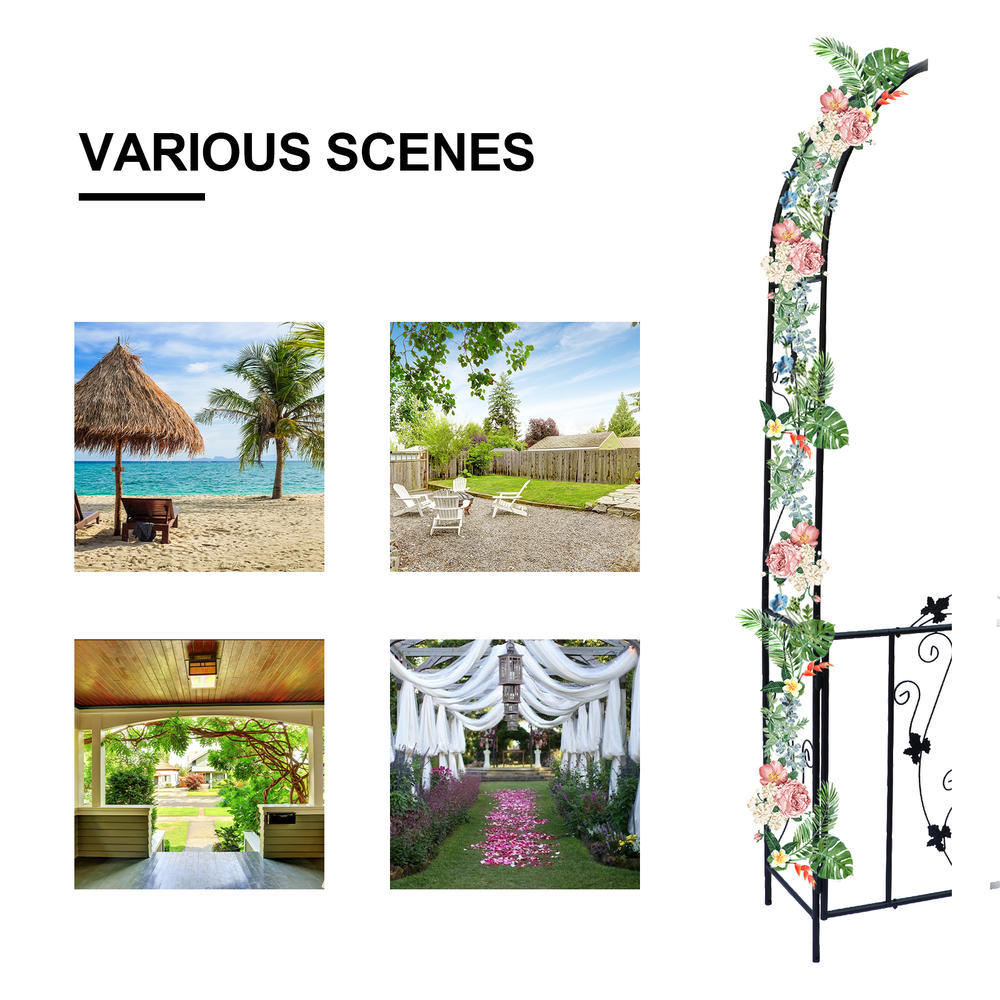 BIGTREE Garden Arches with Door Metal Arch Bridal Party Decoration