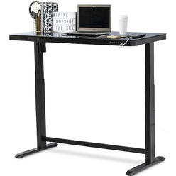 Living Essentials Corp Jefferson Electric Stand Up Desk Table Glass power standing  Height Adjustable, Memory Controller Keypad (Back)  lift desk