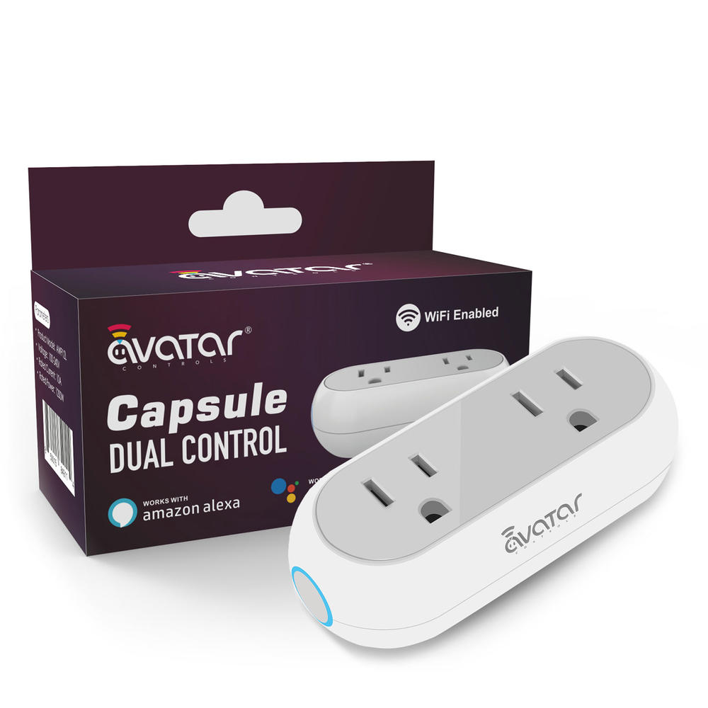 Avatar Controls Capsule Smart Plug WiFi Plug Dual 2 in 1 Socket Works ...