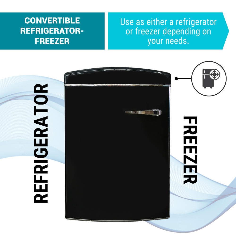 Equator Conserv 3.2 cu. ft. Retro Convertible Freezer-Refrigerator Frost Free in Black
