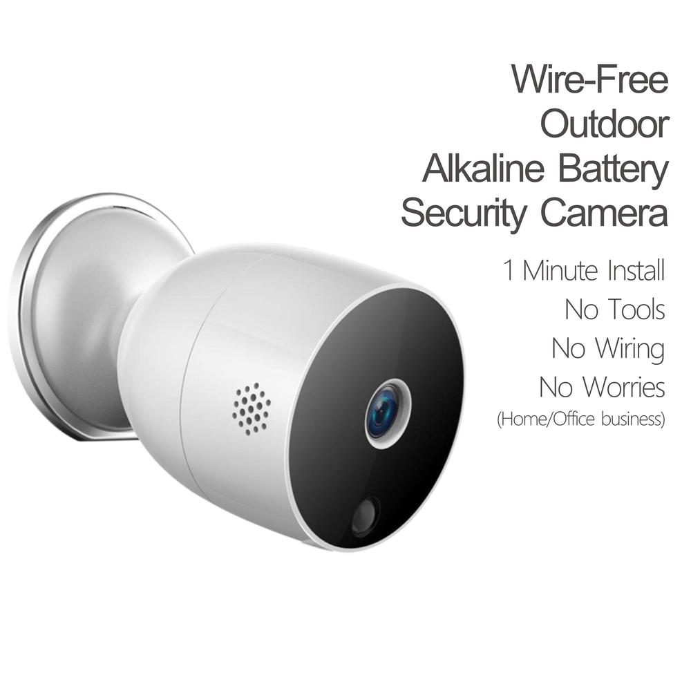 Eco4life Wi-Fi Smart Wireless HD Outdoor 1080P IP Camera, Alkaline Battery Powered, Weather Proof, Night Vision, 2 way audio
