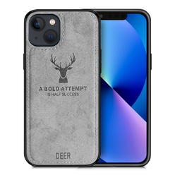 Alpha Digital Luxury Soft Texture Deer Patterned TPU Cloth Protective Case for iPhone 13