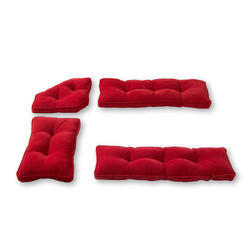 Greendale Home Fashions 4 Piece Nook Cushion Set - Hyatt - Scarlet