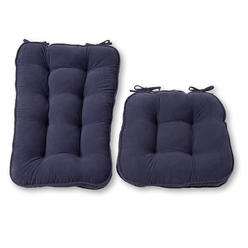 Greendale Home Fashions Jumbo Rocking Chair Cushion Set - Hyatt fabric -  Denim