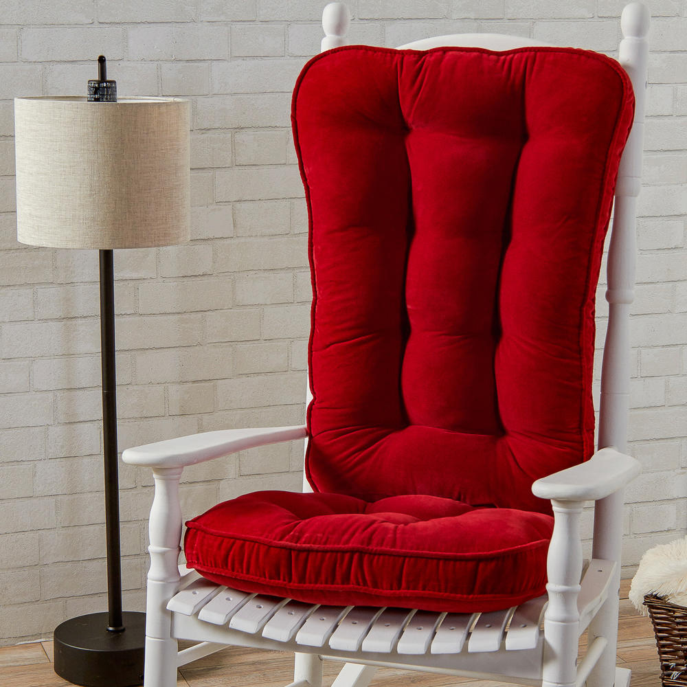 Greendale Home Fashions Jumbo Rocking Chair Cushion Set - Hyatt fabric -  Scarlet