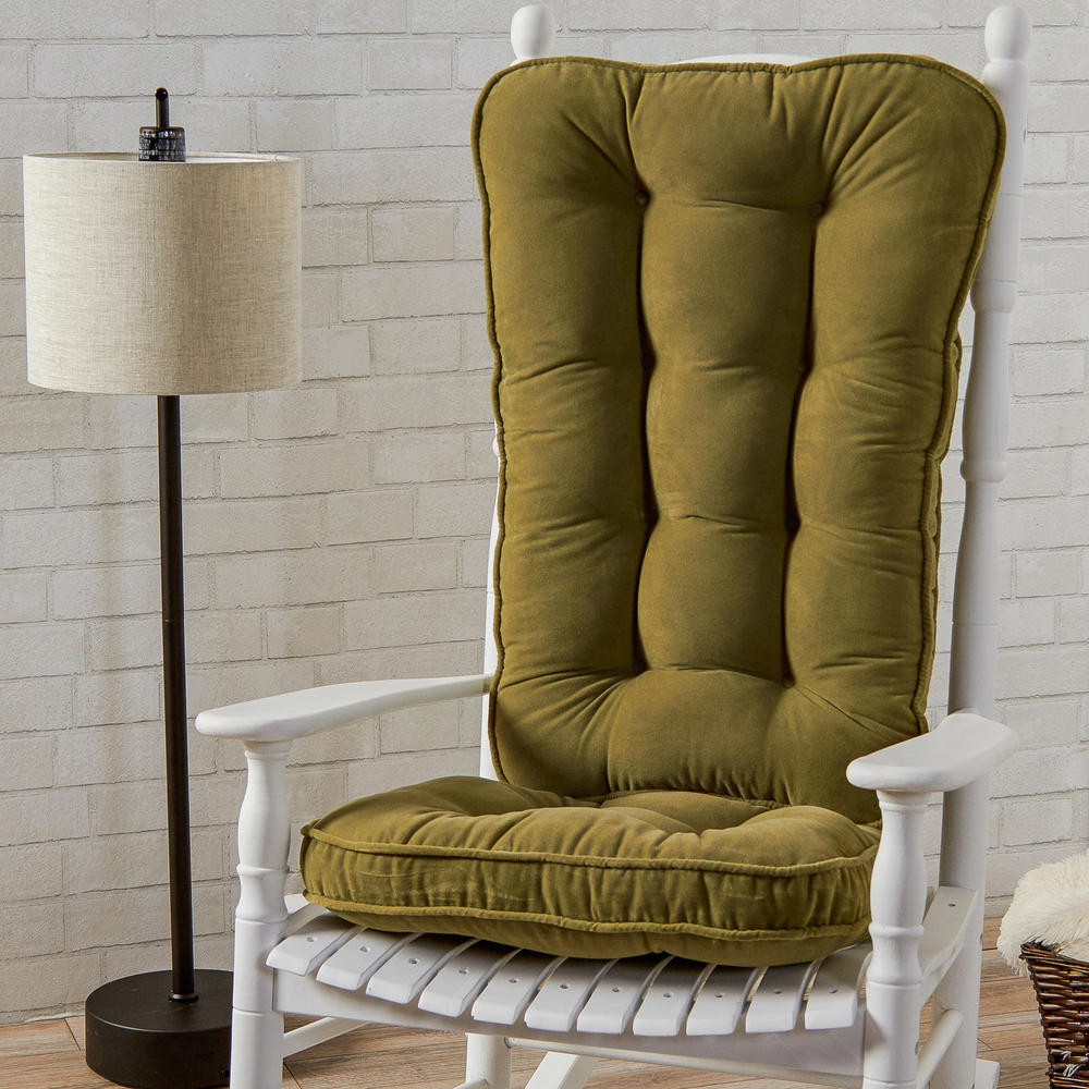 Greendale Home Fashions Jumbo Rocking Chair Cushion Set - Hyatt fabric -  Moss