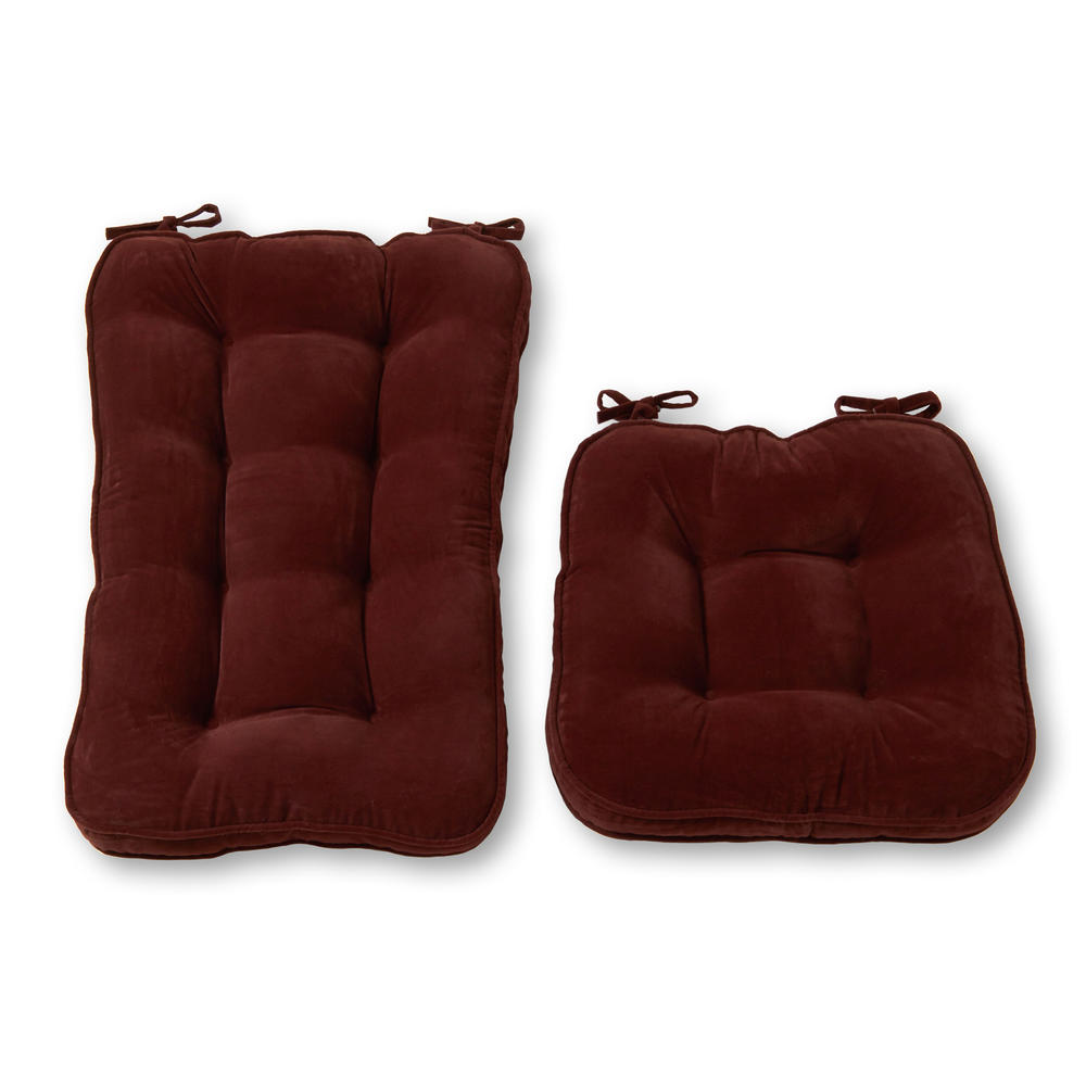 Greendale Home Fashions Jumbo Rocking Chair Cushion Set - Hyatt fabric -  Burgundy