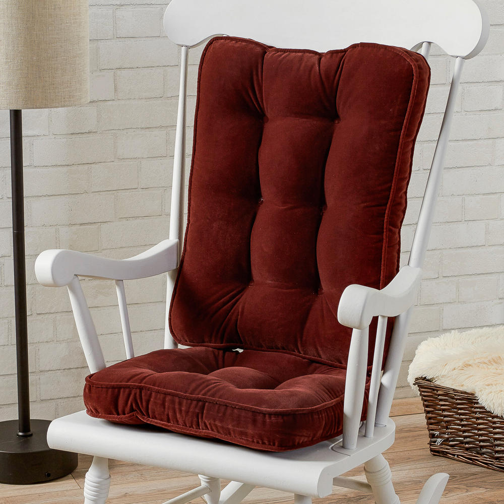 Greendale Home Fashions Standard Rocking Chair Cushion - Hyatt fabric -  Burgundy