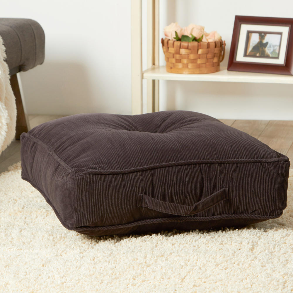 Greendale Home Fashions 21" Square Floor Pillow - Omaha/Amigo fabric -  Charcoal