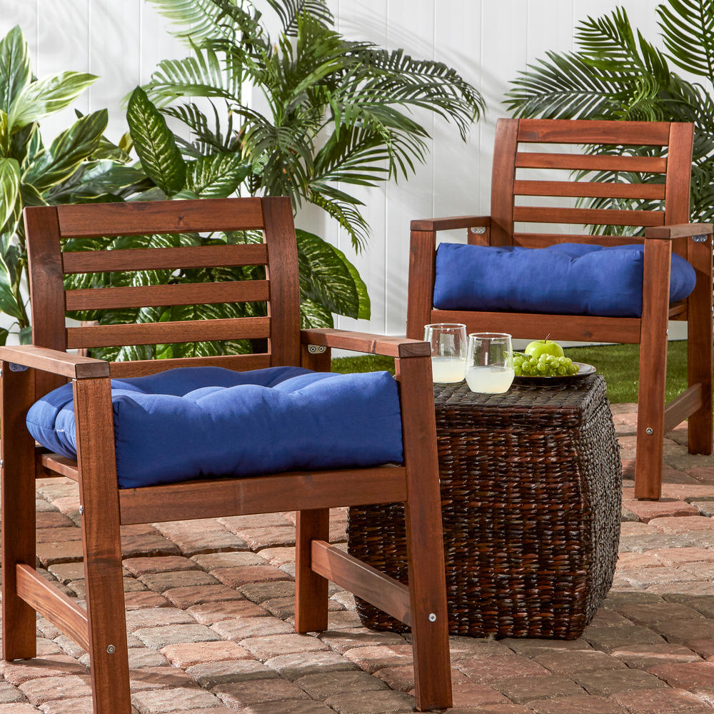 Greendale Home Fashions 20" Outdoor Chair Cushion (Set of 2), Marine Blue